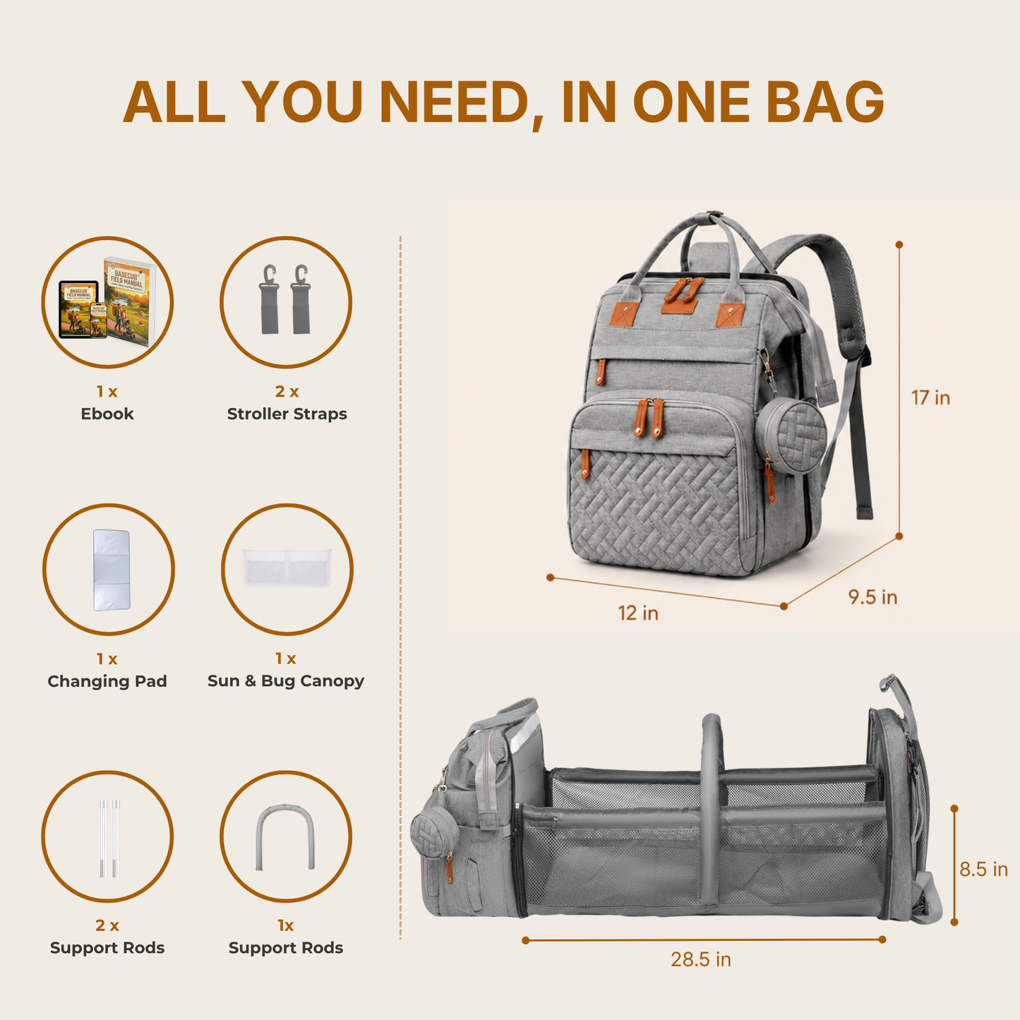 BaseCub® - Adventure Ready Diaper Bag