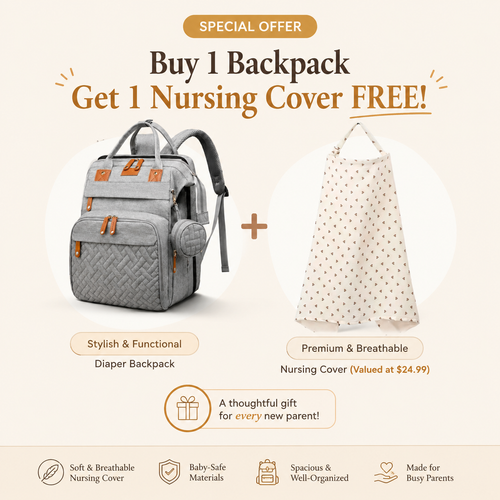 Buy 1 Diaper Bag Get 1 Nursing Cover - BaseCub® Adventure Ready Diaper Bag